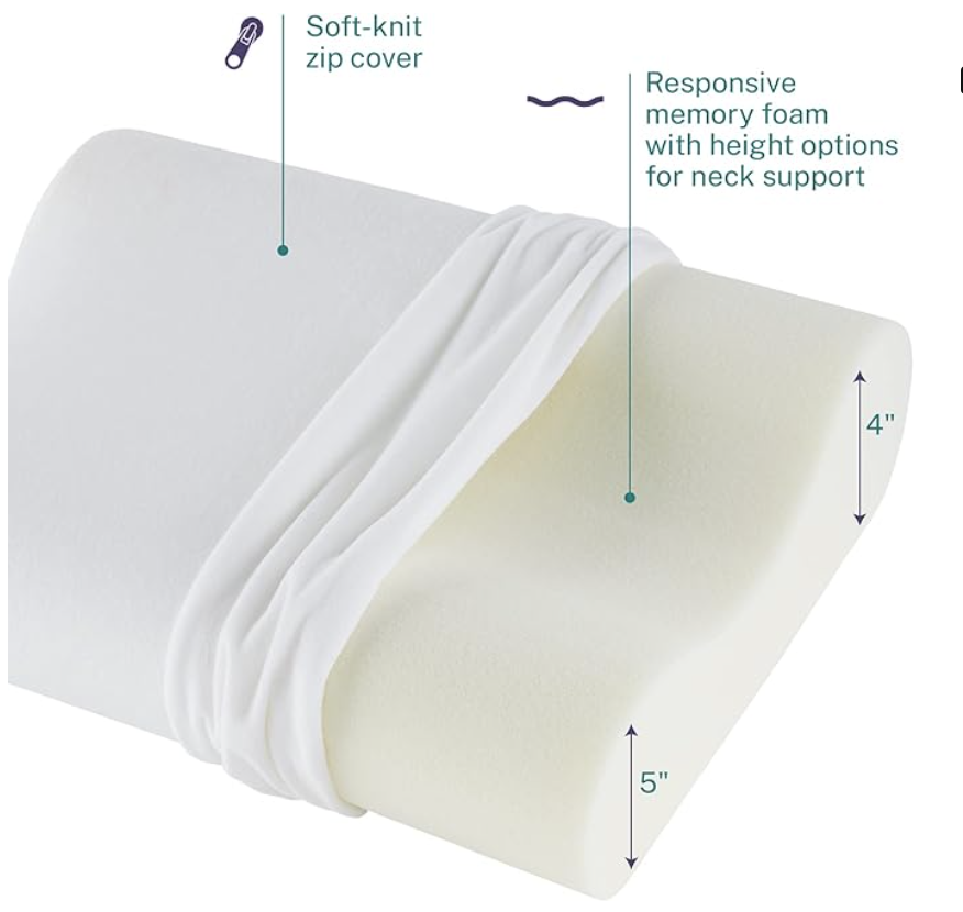 Sleep Innovations Contour Memory Foam Pillow